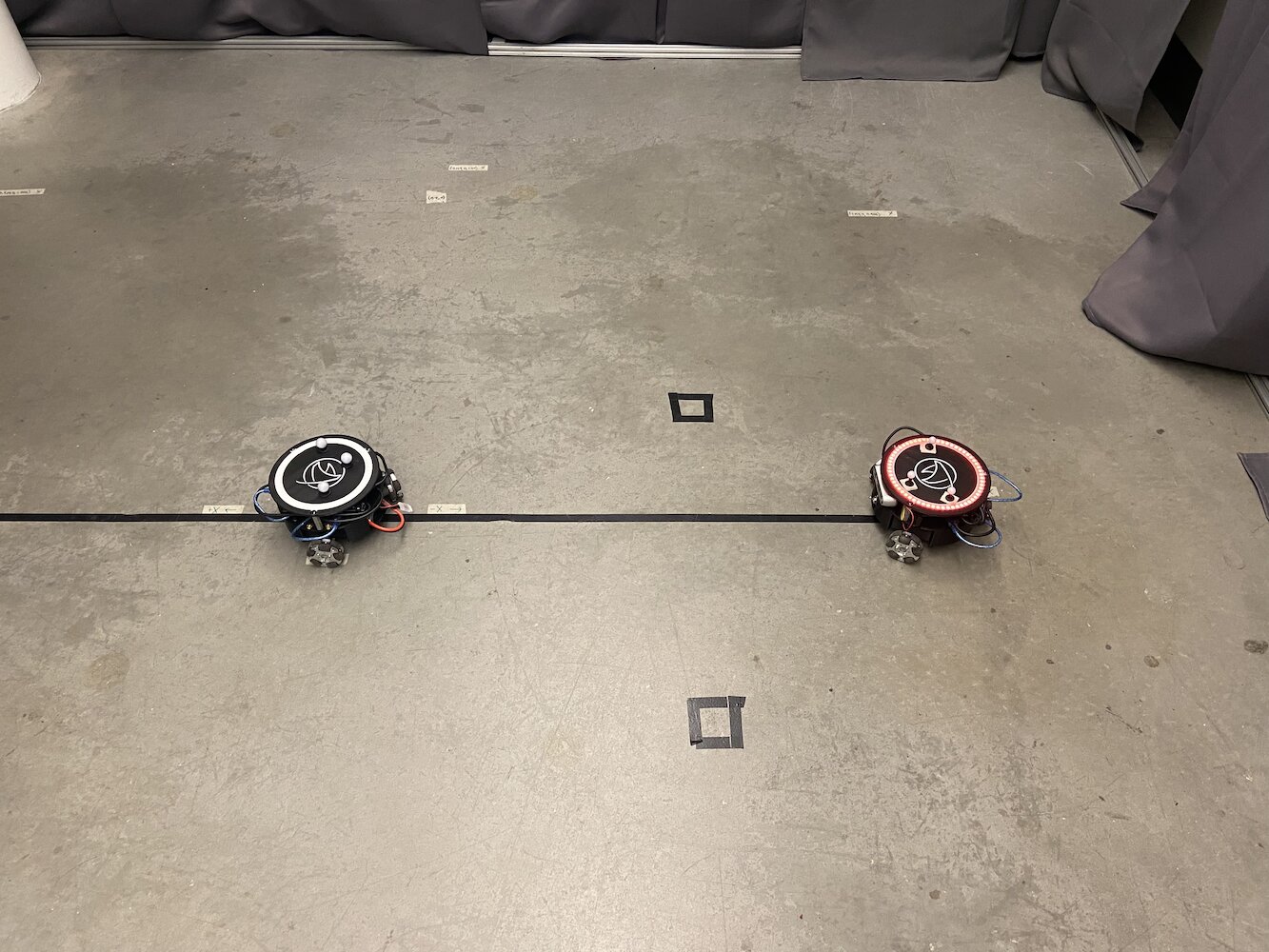 Two robots facing each other